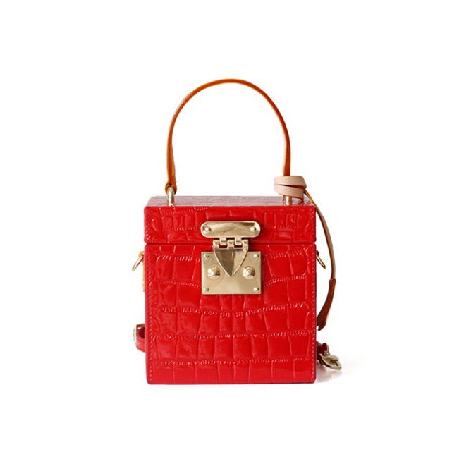 croc skin red box bag classy bag edgability