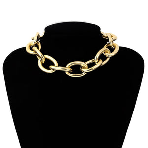 statement necklace gold chain choker edgability model view