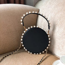 pearl studded black bag box round bag edgability full view