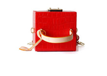 croc skin red box bag classy bag edgability top view