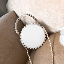 pearl studded white bag box round bag edgability full view