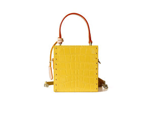 croc skin yellow box bag classy bag edgability back view