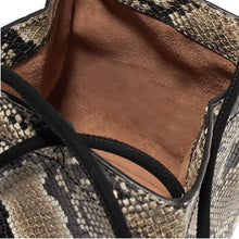snakeskin brown grey bucket bag edgability detail view