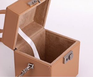 luxe classy brown bag box bag edgability detail view