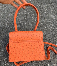 ostrich leather orange bag edgy fashion edgability back view