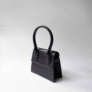 black bag ostrich leather classy bag edgability