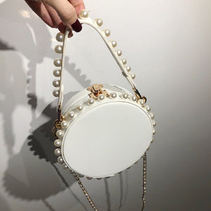 pearl studded white bag box round bag edgability size view