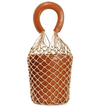 bucket bag basket drawstring bag brown bag edgability front view