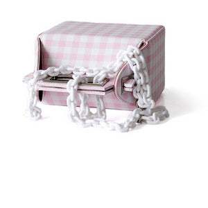 box bag checkered bag sling bag pink bag edgability top view