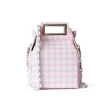 box bag checkered bag sling bag pink bag edgability front view