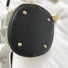 studded bag bucket bag black bag edgability bottom view