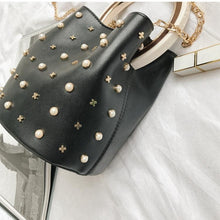 studded bag bucket bag black bag edgability detail view