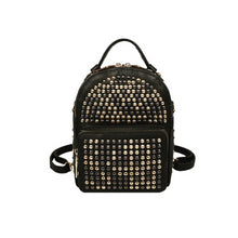 gunmetal gold studded black backpack bag pack edgability